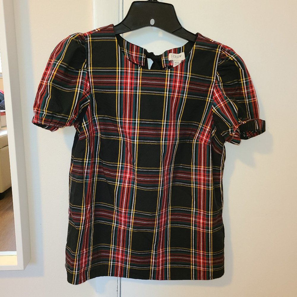 J. Crew Cap Sleeve Cotton Festive Top - XXS